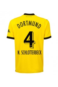 Borussia Dortmund Nico Schlotterbeck #4 Jalkapallovaatteet Kotipaita 2023-24 Lyhythihainen